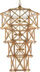 Currey & Company Kingali Natural/New Brass Grande Chandelier-0