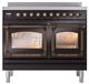 Ilve® Nostalgie II Noblesse 40'' Glossy Black Pro Style Induction Range with Burnished Trim-1