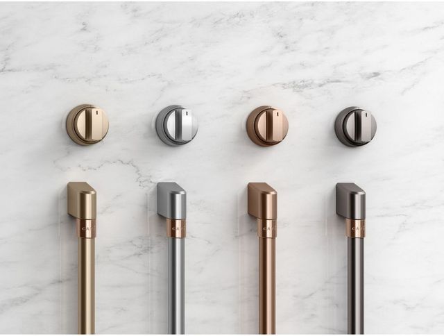 Café™ 36" Brushed Black Pro Range Handle and Knob Kit-1
