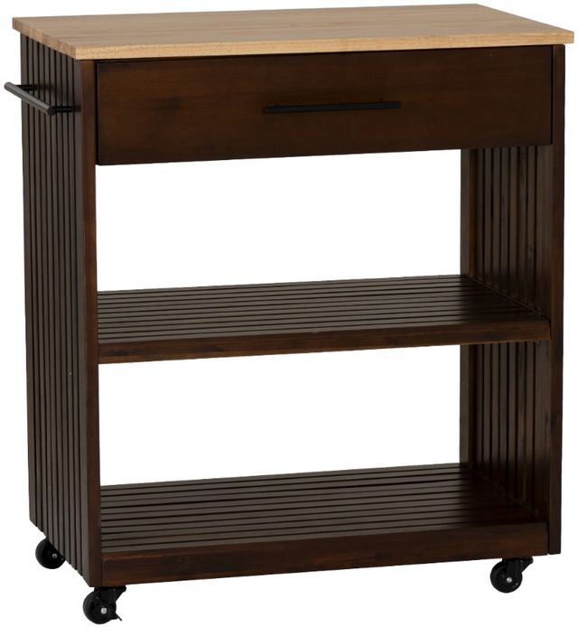 Linon Giovanna Natural/Walnut Kitchen Cart-0