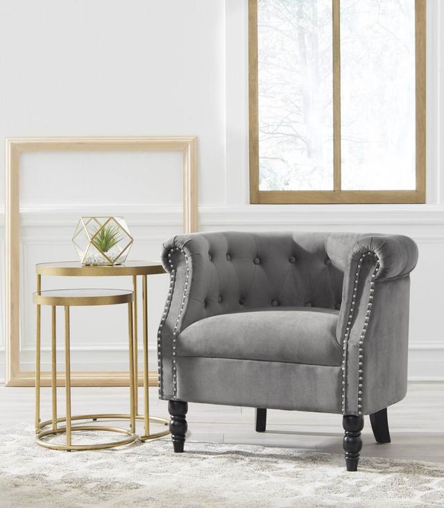 Signature Design by Ashley® Deaza Gray Accent Chair-4