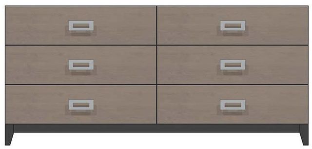 Country View Woodworking Customizable American Modern 72" 6-Drawer Wood Legs Dresser-0