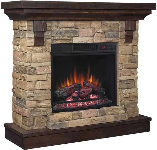 ClassicFlame® Eugene Aged Coffee Wall Fireplace Mantel-0