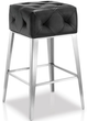 Korson Furniture Loy Black/Brushed Stainless Steel Full-Tufted Counter Stool-0
