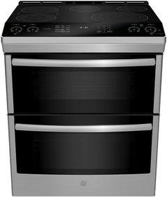 GE Profile™ 30" Fingerprint Resistant Stainless Steel Slide In Double Oven Electric Range