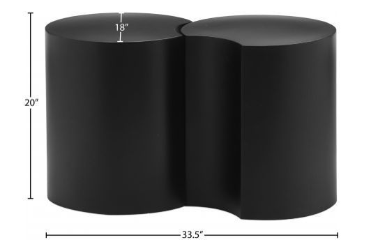 Meridian Furniture Dimple 2-Piece Matte Black 20" Modular Nesting End Table Set-3