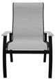 Telescope Casual Belle Isle Abalone/Black Aluminum/Fabric Outdoor Sling Supreme Arm Chair with Laguna Rustic Polymer Arm Accent-1