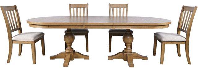 Jofran Inc. Brentwood 5-Piece Cascade Oak Dining Table Set-0