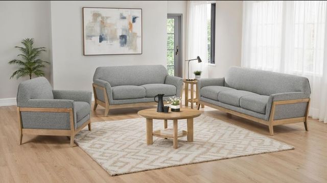 Coaster® Vaughn Gray Upholstered Flared Arm Loveseat-2