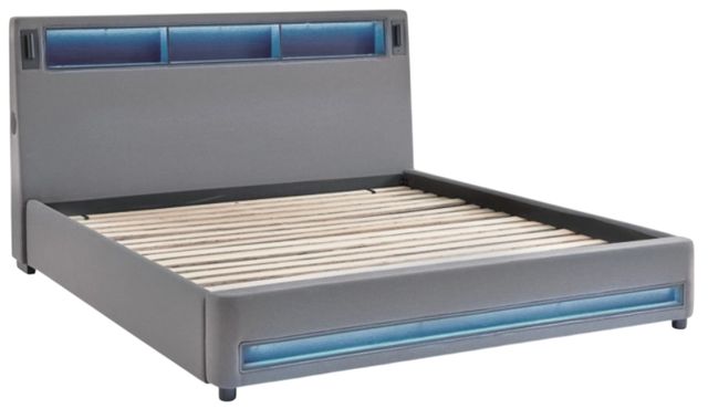 Signature Design by Ashley® Cayberry Gray California King Upholstered Panel Bed-2