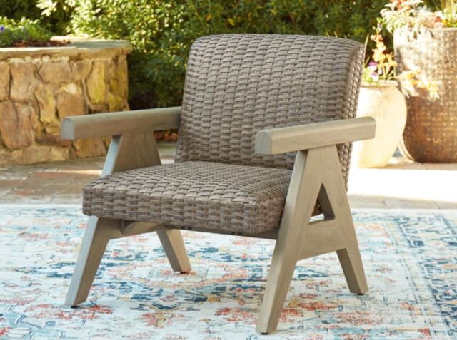 Signature Design by Ashley® Cliff Trails Beige Aluminum Outdoor Rocking Lounge Chair-4