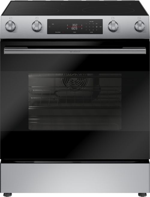 Bosch® 100 Series 30" Stainless Steel Slide-In Electric Range-0