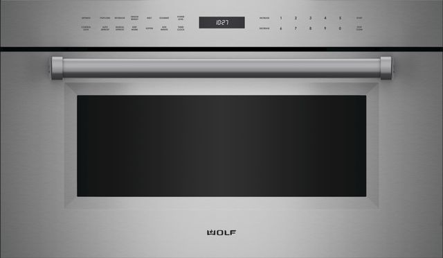 Wolf® M Series Professional 1.6 Cu. Ft. Stainless Steel Built In Drop-Down Door Microwave Oven