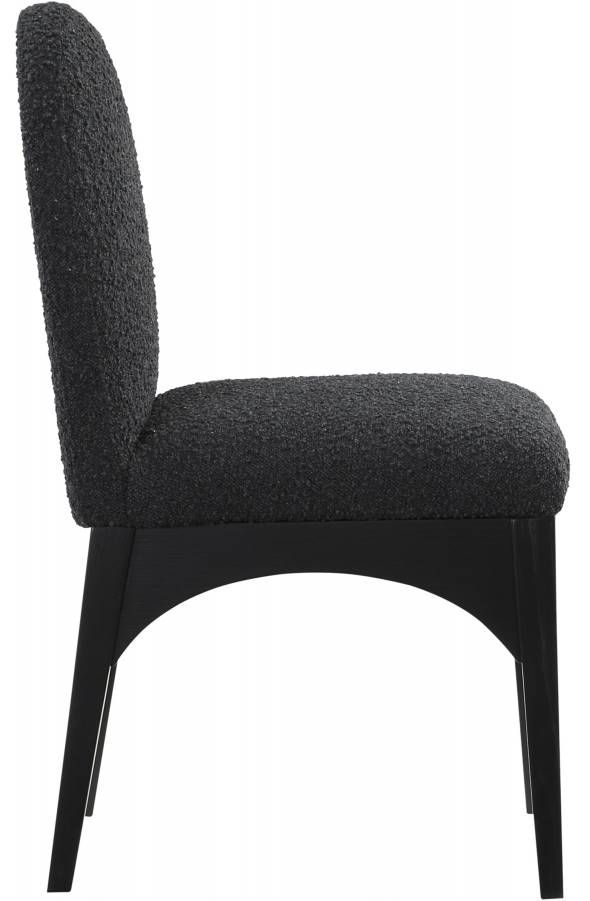 Meridian Furniture Waldorf Black Boucle Upholstered Dining Chair-3