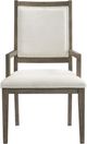 Elements International Versailles Contemporary Boucle White/Gray Dining Arm Chair-1