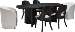 Signature Design by Ashley® Rowanbeck 7-Piece Black Dining Table Set Front view of the Signature Design by Ashley® Rowanbeck 7-Piece Black Dining Table Set