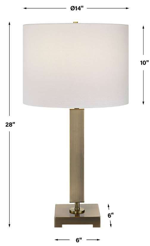 Uttermost® Duomo Brass/White Table Lamp-2