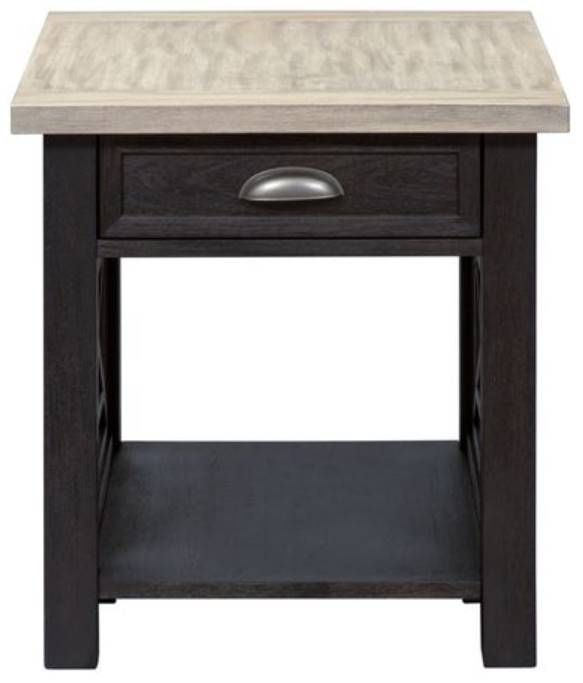 Liberty Furniture Heatherbrook Ash End Table with Charcoal Base-0
