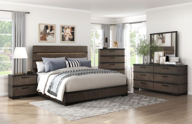 Homelegance® Acworth Black/Brownish Gray Eastern King Panel Bed-1