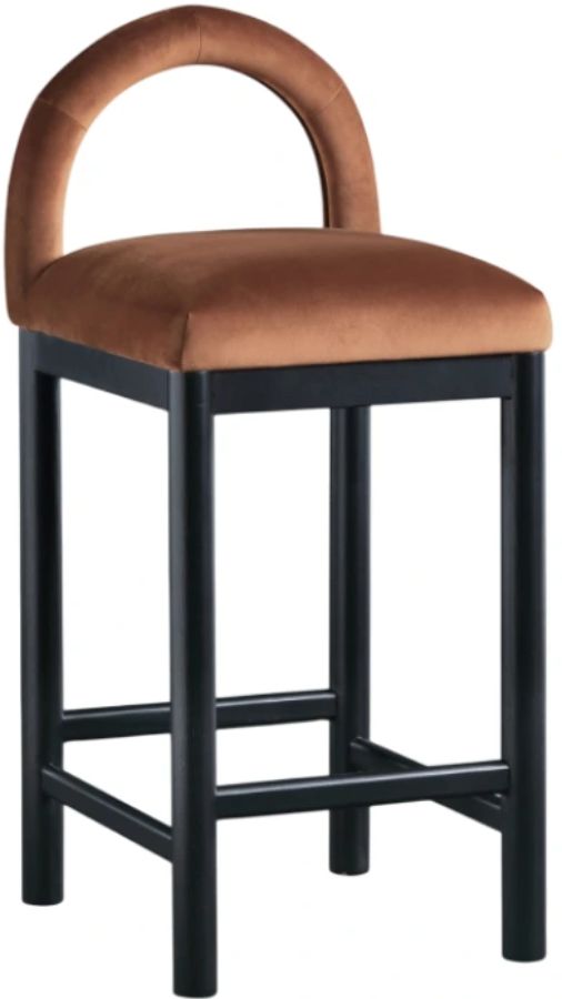 Meridian Furniture Conrad Black/Cognac Upholstered Counter Stool-0