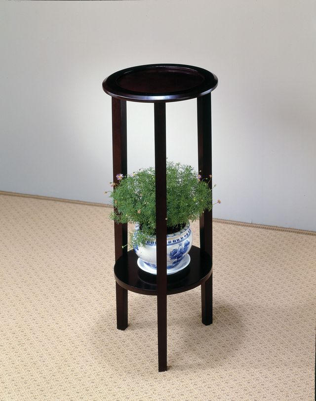 Coaster® Kirk Espresso Round Accent Table with Bottom Shelf-1