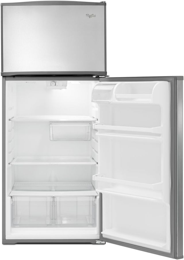 Whirlpool® 16.0 Cu. Ft. Monochromatic Stainless Steel Top Freezer Refrigerator-3