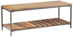 Coaster® Gerbera Natural/Gunmetal Accent Bench with Slat Shelf