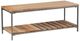 Coaster® Gerbera Natural/Gunmetal Accent Bench with Slat Shelf-0