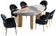 Furniture of America® Northwich 7-Piece Black/Gray/Matte Gold Dining Table Set with Black Chair-0
