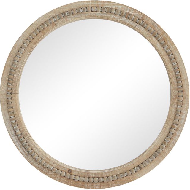 Deco Marche Distressed Brown Beaded Wall Mirror-0