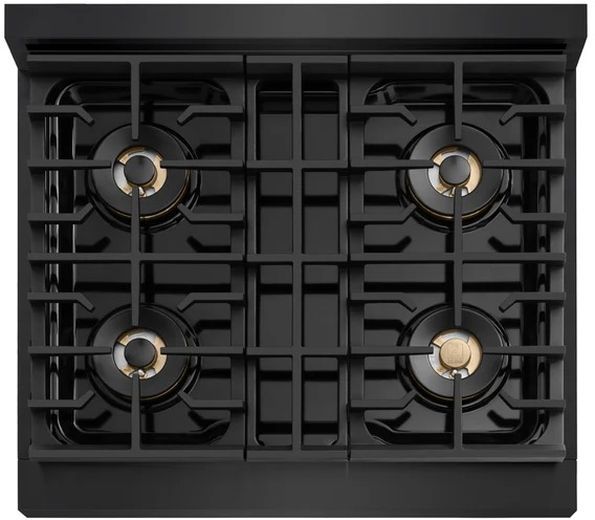 ZLINE Marino 30" Black Stainless Steel Pro Style Dual Fuel Range with 4-Burner DuoPro™ Cooktop and Electric Convection Oven-4