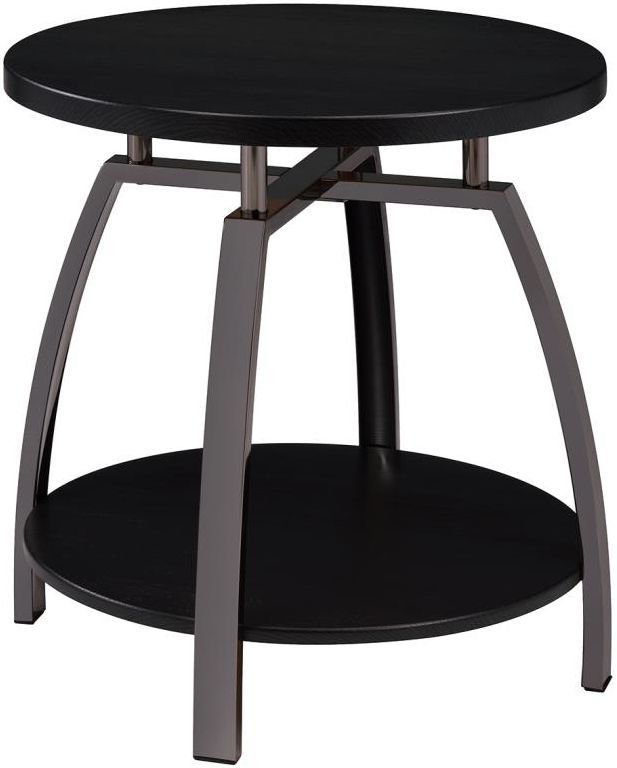 Coaster® Dacre Dark Charcoal End Table with Black Nickel Base-0