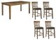 Signature Design by Ashley® Urbinforte 5-Piece Brown/Light Brown Counter Extension Dining Table Set-0