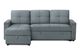 Monarch Specialties Inc. Lumos-83 Blue Sleeper Sofa Storage Lounger and Reversible Chaise-0
