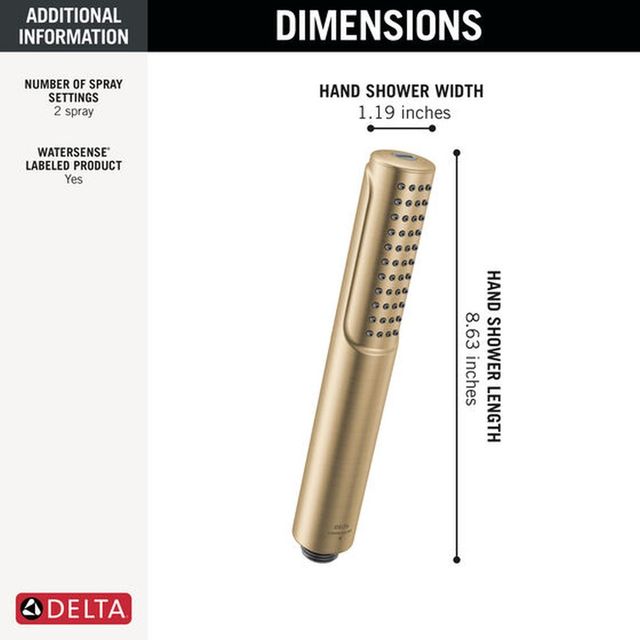 Delta Universal Showering Components Lumicoat® Champagne Bronze 2-Setting Hand Shower with ProClean™ Spray-3
