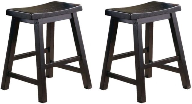 Homelegance® Saddleback Black Dining Stool-2