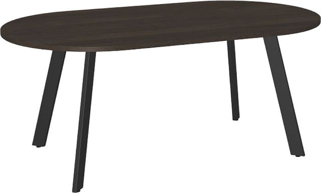 Amisco Customizable Lidya 72" Racetrack Dining Table with 1" White Oak Veneer Top-0