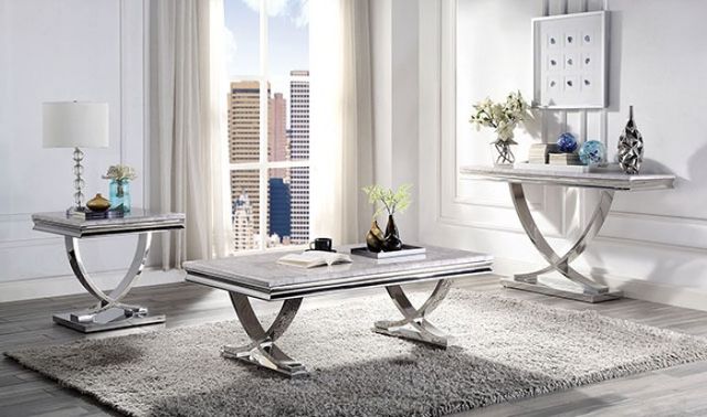 Furniture of America® Wettingen Chrome Sofa Table-1