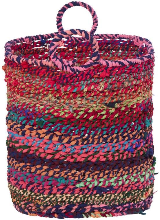 Deco Marche CosmoLiving by Cosmopolitan Blue/Green/Purple/Red Decorative and Functional Storage Basket with Handles-1