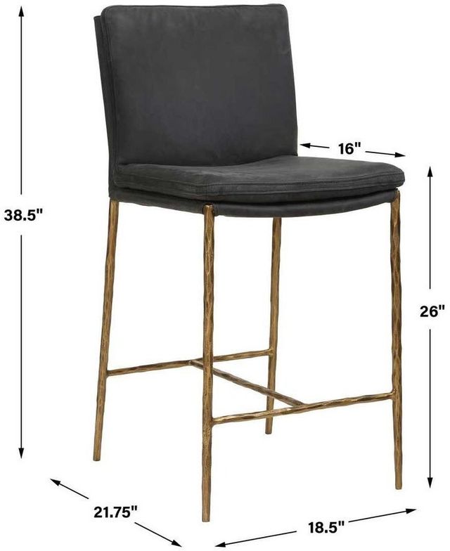 Uttermost® Ascend Aged Gold/Charcoal Gray Counter Stool-2