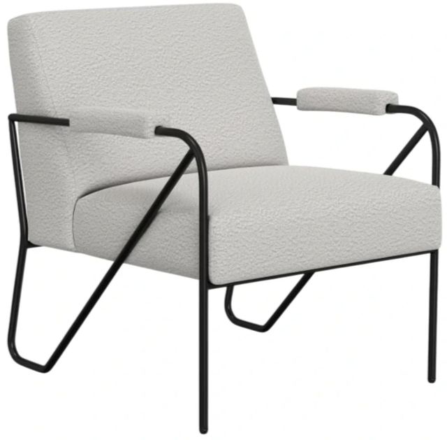 International Furniture Direct Lotus Pearl/Matte Black Accent Chair-0
