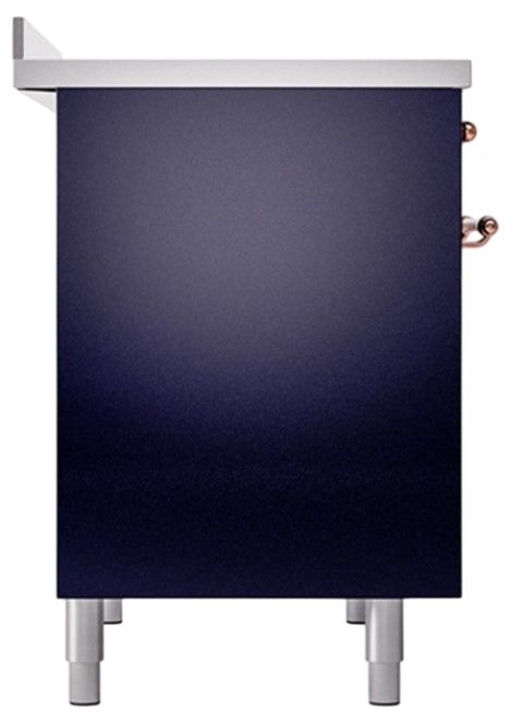 Ilve® Nostalgie II Noblesse 40'' Midnight Blue Pro Style Induction Range with Copper Trim-2