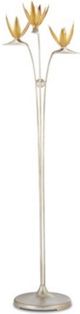 Currey & Company Paradiso Contemporary Gold Leaf/Contemporary Silver Leaf Floor Lamp-2