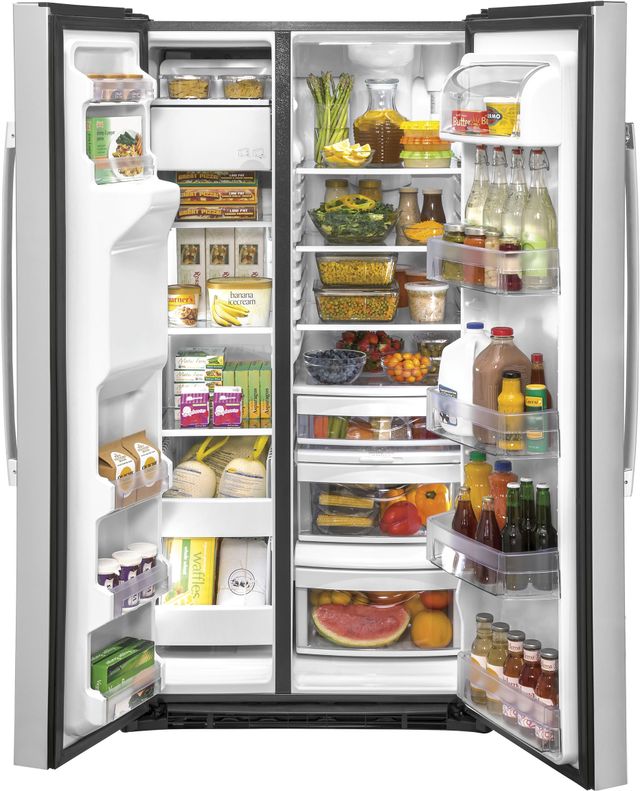 GE® 36 in. 25.1 Cu. Ft. Fingerprint Resistant Stainless Steel Side-By-Side Refrigerator-3