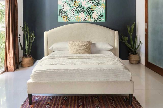 Parker House® Crescent Milano Snow Queen Upholstered Panel Bed-1