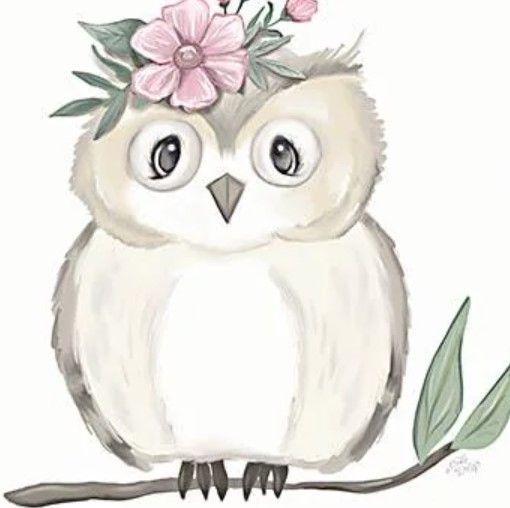 Classy Art Cute Floral Owl by Make Wells Wall Art-1