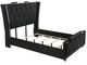 Coaster® Lorient Black Queen LED Upholstered Wingback Bed-3