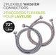 Comerco 2 Flexible Washer Connectors without elbow 6 feet - 72’’ / 1,8 m-1