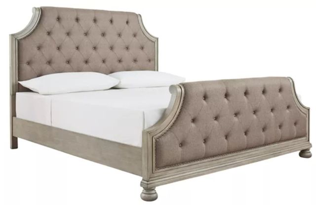 Benchcraft® Falkhurst 4-Piece Gray California King Panel Bed Set-1