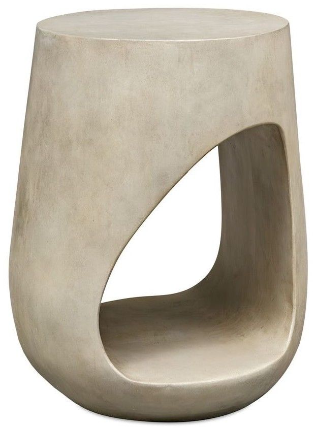 Uttermost® Lithos Gray Concrete Indoor-Outdoor Accent Table-0